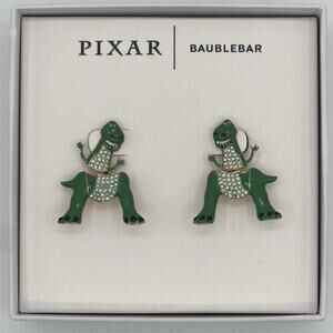 Disney Pixar BaubleBar Toy Story Rex Dinosaur Earrings Green Crystal Drop